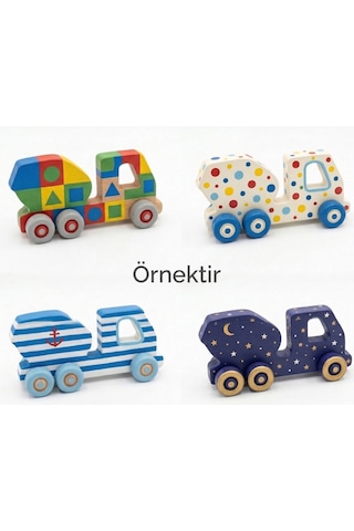 Boyanabilir Ahşap Oyuncak Beton Mikseri
