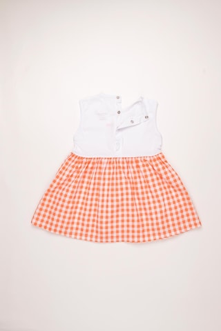Pierre Cardin Pamuk Çıtçıtlı Kız Çocuk Dokuma Elbise 303406 Oranj Turuncu