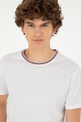 U.S. Polo Assn. Erkek Regular Fit Bisiklet Yaka Beyaz Tişört 50294289-VR013
