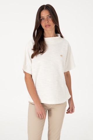U.S. Polo Assn. Kadın Ekru Dik Yaka Tişört 50305889-VR019