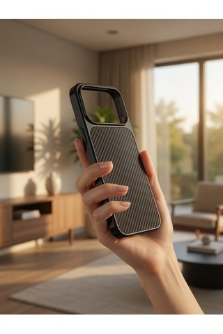 İphone 17/18 Promax Ortak Uyumlu Karbon Fiber Desenli Darbeye Dayanıklı Kılıf Çok Renkli2
