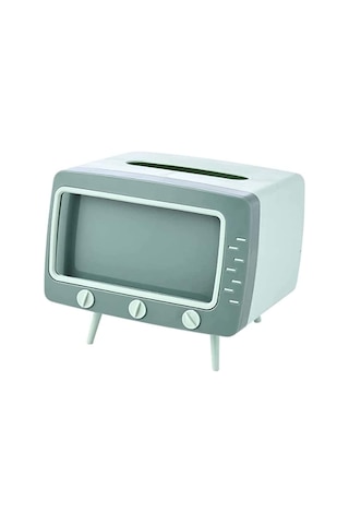 Tv Şeklinde Cep Telefonu Tutucu 2'si 1 Arada Mendil Kutulu B Çok Renkli