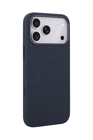 Maks Technology Apple Uyumlu iPhone 17 Pro Max Kılıf M-safe Şarj Özellikli Kumaş Tasarımlı Mkst Miami Sert Pc Kapak - Lacivert