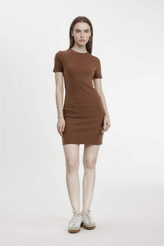 DeFacto Coool Bodycon Vücudu Saran Bisiklet Yaka Fitilli Kaşkorse Kısa Kollu Mini Elbise - C1503AX24SPBN321
