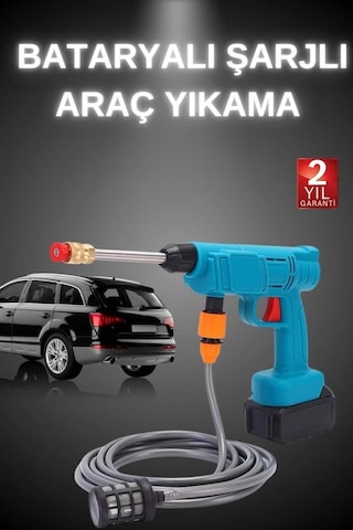Mey İthalat Şarjlı Ve Yüksek Basınçlı Oto Yıkama Makinesi Ve Sulama Tabancası Bahçe Yıkama Makinesi