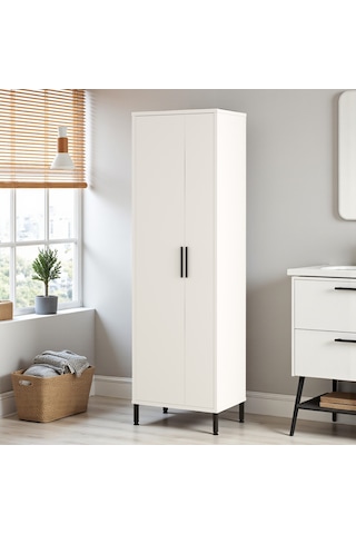 Robin Home Çok Amaçlı Dolap Vileda Banyo Dolabı Kiler Dolabı Beyaz Beyaz