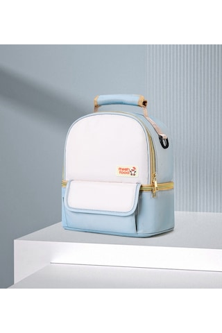 Su Geçirmez, Çok Bölmeli, Fonksiyonel Mini Anne Bebek Çantası, Termal Çanta Mavi