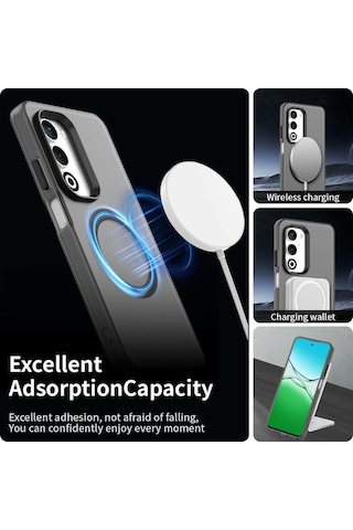 Oppo A5 5g/ Oppo A5/ Realme C75 Kılıfı Magsafe Anti Drop Hibrit Telefon Arka Kapağı İle Uyumlu - Siyah Siyah