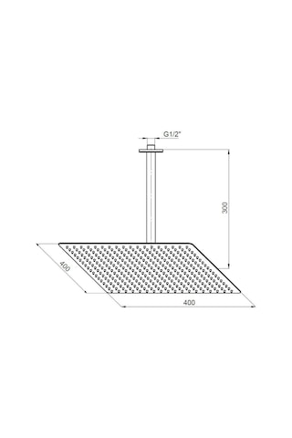 Gpd Ankastre Duş Başlığı Kare Slim Metal 40X40 Cm Ads23 Diğer