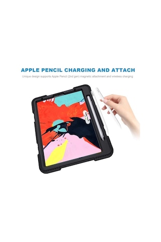 Apple Uyumlu iPad Pro 11 2018/2019 Kalem Yerli Standlı Zırh Kılıf