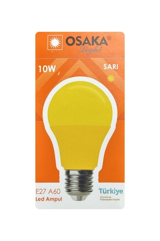 10 Adet Osaka 10w Sarı Işık E27 Duylu Kalın Duy Led Ampul