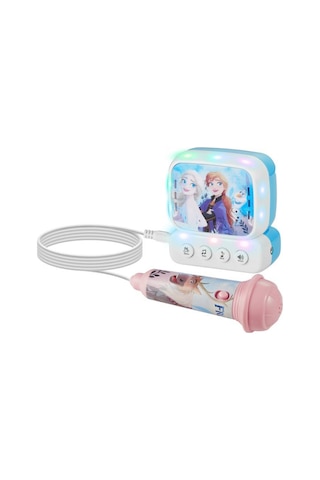 Disney Frozen Karlar Ülkesi Mini Karaoke Mikrofon Seti Işıklı Kemer Kancalı Lisanslı Mikrofonlu DY-3650-FR