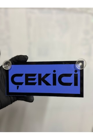 Mavi Renk Üzeri Siyah Renk Çekici Yazılı Vantuzlu Cam Süsü Mavi Renk Üzeri Siyah Renk Çekici Yazılı Vantuzlu Cam Süsü