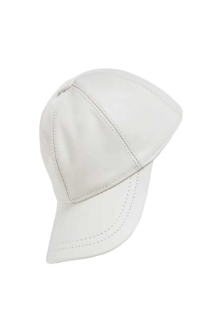 Tezzgelsin Unisex %100 Deri Arkadan Ayarlanabilir Baseball Kep Şapka Beyaz