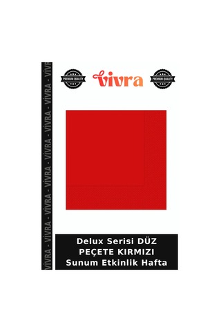 Delux Serisi Düz Peçete Kırmızı Sunum Etkinlik Hafta