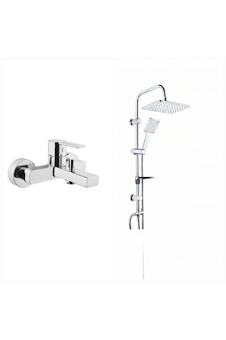Artema Flo S A41937 Banyo Bataryası + Tema Carismo Tepe Duş Seti Krom