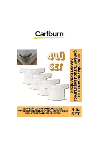 Özel Üretim Kaymaz Pratik Nevresim Yorgan Kılıfı Çarşaf Tutucu Sabitleyici Aparat Organizer 4'lü Set