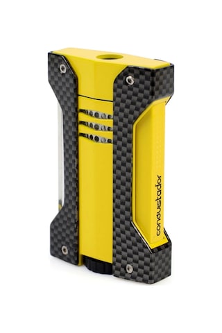 Conquistador Tek Torch Pürmüz Karbon Sarı Defi Extreme Dizayn Metal Puro Çakmağı Cnq-021