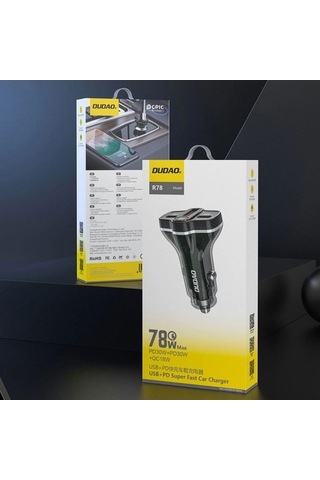 Dancemonkey Dudao R78 Pd Qc Hızlı Şarj Usb, Çift Tip-c Çakmak Şarj Cihazı