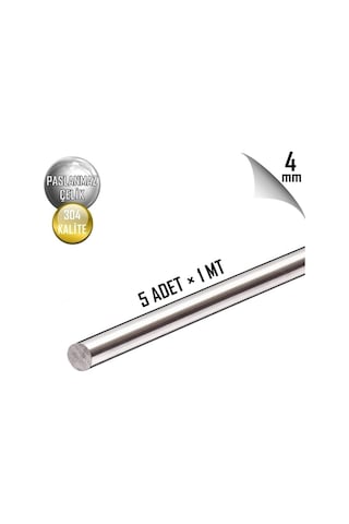 Paslanmaz Çelik Ø4mm Çubuk Mil 304 Kalite 1 Metre