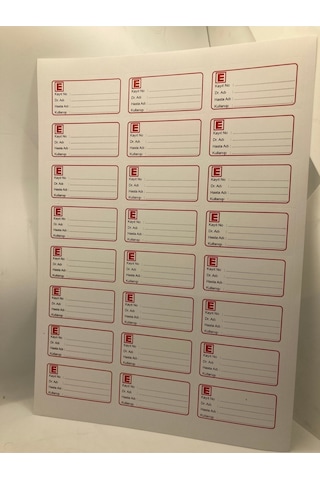 96 Adet Eczane Etiketi Beyaz