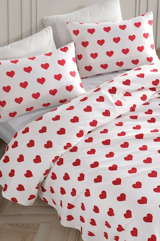 Pike Seti Baskılı Çift Kişilik Chole Beyaz Beyaz