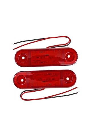 Tas 24v Side Marker Lamba 9 Ledli Kırmızı 8,5x2,5 Cm Tas.018k-24 2 Li