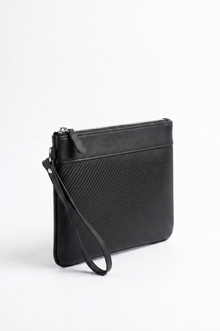 Zenıx Siyah Desenli Kadın Clutch Çanta