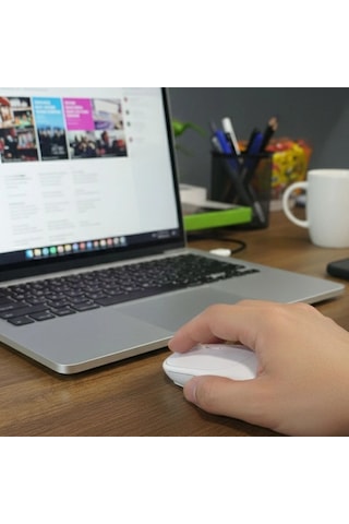 Beyaz Renkli Ergonomik Sessiz Kablosuz Mouse Usb Alıcılı, Ofis Ve Oyun İçin Konforlu Bilgisayar Faresi Ms6310 Diğer