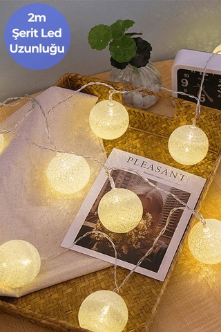 Technojet 10 Led Pilli Dekoratif Top Işık 2mt, 4 Cm Top Çap 2 Metre