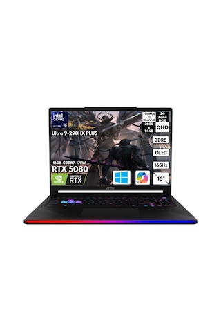 MSI Raider 16 Max HX B2WI-092TRHMF7 Ultra 9 290HX Plus 48 GB 4 TB SSD 16 GB RTX5080 16" W11H Dizüstü Bilgisayar