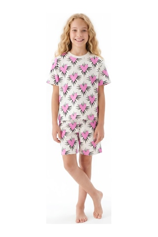 Modanino Kız Çocuk %100 Pamuk Ve Şortlu Pijama Takımı 8-13 Yaş 12721ıs Pembe