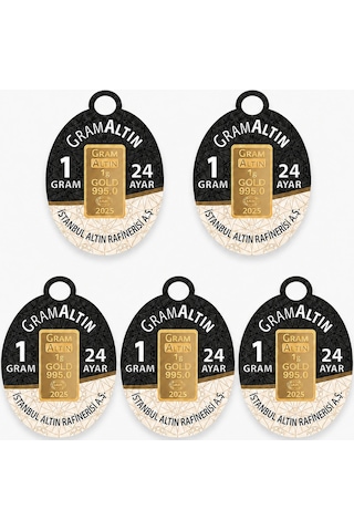 AgaKulche İAR 1 Gram (995) 24 Ayar Külçe Altın 5 Adet