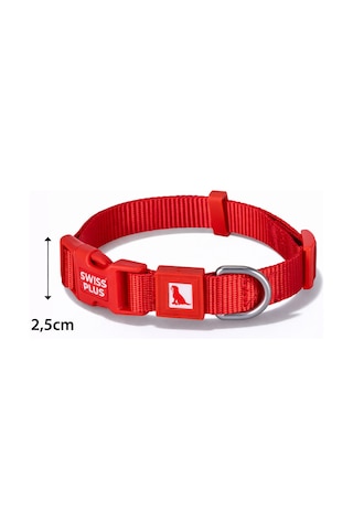 Swissplus Urban Paws Köpek Tasması Crimson Red Ayarlanabilir, Dayanıklı, Hafif-25mm Kırmızı