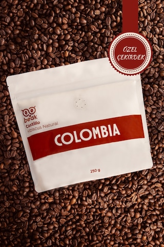 Colombia Hibiscus Natural Çekirdek Kahve 250 Gr , %100 Arabica Çekirdek Kahve