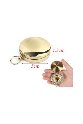 Hfambition Klasik Bakır Kamp Kompası, Taşınabilir Doğal Yön Belirleyici, Outdoor Yürüyüş Ve Manzaralar İçin Hassas Gösterge Çok Renkli