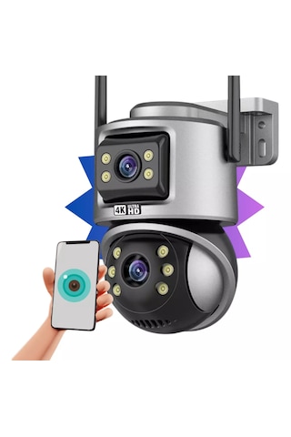 Ip Wıfı Kablosuz Kamera Dış Mekan Cctv Ptz Akıllı Ev Çift Lens