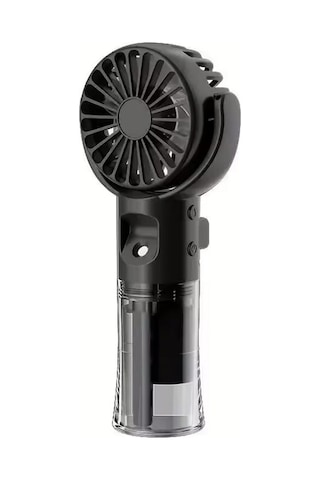 Avuç İçi Taşınabilir Su Spreyli Şarjlı Mini Vantilatör El Fanı F4 Siyah