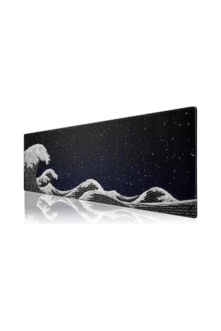 Klasse Pro - 10 Farklı Model Dikişli Kenar 90x40 Cm Oyuncu Gaming Mouse Pad Kanagawa Yıldızlar, 90x40 Cm