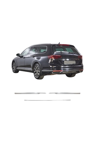 Volkswagen Passat B8.5 Uyumlu 2015 Ve Üzeri Krom Arka Tampon Çıtası 3 Parça Paslanmaz Çelik