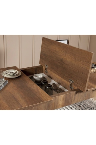 Armone 6 Kişilik Açılır Yemek Masası Takımı Modern Ve Şık Tasarım Ceviz Beyaz