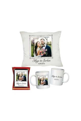 Evlilik Yıldönümü Hediyesi Fotoğraflı Kişiye Özel Hediye Seti