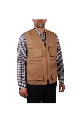 Çok Cepli Yazlık Taba Gabardin Yelek (Yiğit İş Elbiseleri) (430308039)