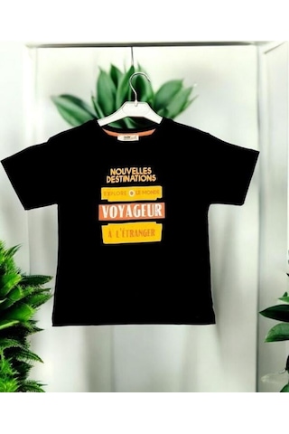 Zekids Erkek Çocuk Lemonde Baskılı Pamuklu Tshirt-14062-siyah Siyah