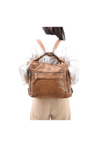 571 Collections Suni Deri Yumuşak Dokumalı Sırt Omuz Çantası Taba Model: 571-11-13b - Taba