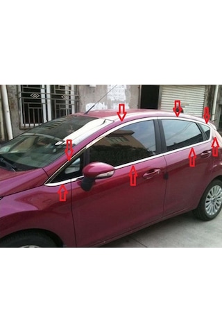 Ford Fiesta Cam Çıtası Çerçevesi Kromu Nikelajı Komple Set 2009-