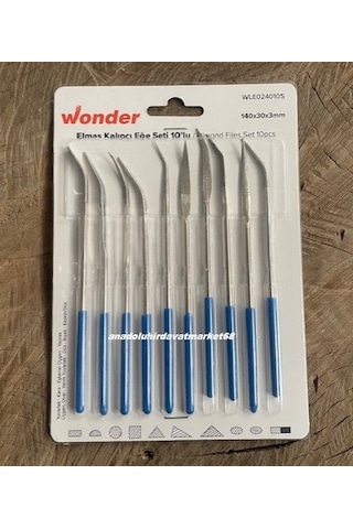 Wonder Çelik Elmas Eğri Eğe Seti Metal Çelik Eğe Ve Törpüleme Seti Çelik Eye 10pcs