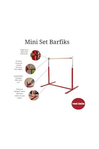 Jimnastik Mini Set Barfiks Barı Kırmızı