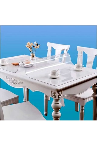 1.2 Mm Kalınlık 120 Cm En Şeffaf Kalın Pvs Masa Koruyucu Mika Masa Örtüsü 120 X 150