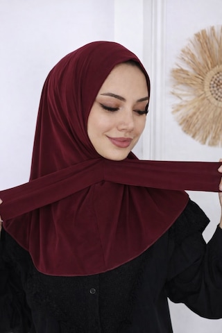 Abarta Çıtçıtlı Pratik Eşarp Sandy Kumaş Renk Seçenekleri Bordo